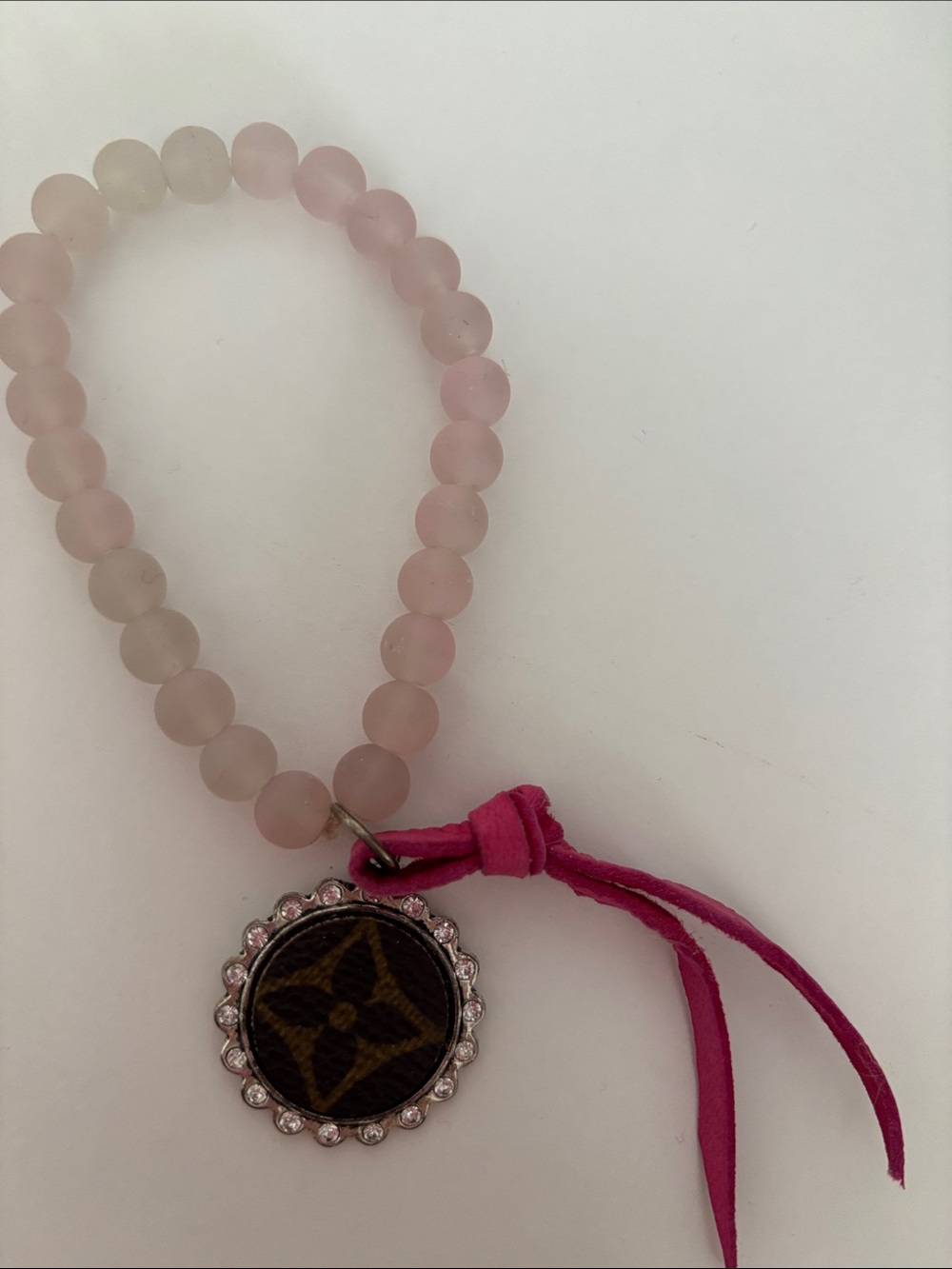 Upcycled LV beaded bracelet